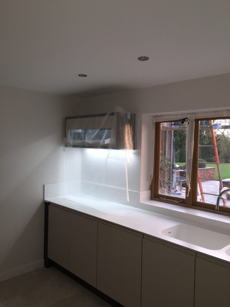 Lighting installation at a residential property.